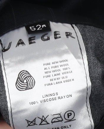 Jaeger Men's Grey Wool Blazer 52R - Formal Elegance