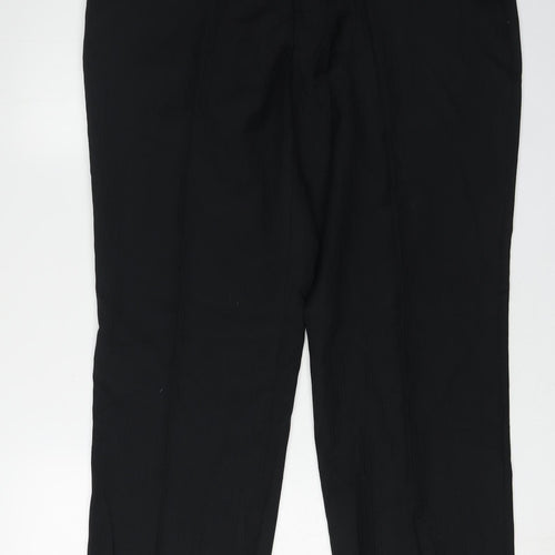Next Signature Men's Black Wool Trousers - Size 34