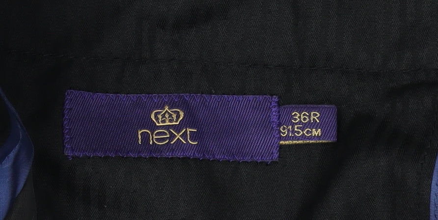 Next Men's Blue Trousers, Size 36, Wool Blend, Business Formal