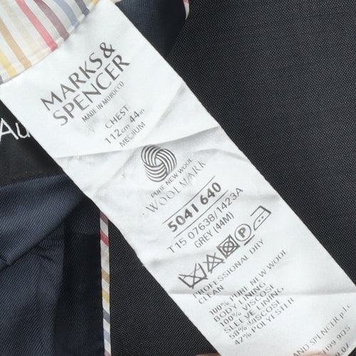 Marks and Spencer Men's Grey Wool Blazer Size 44R