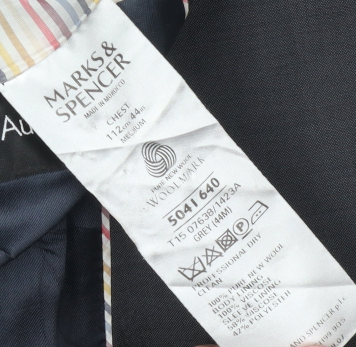 Marks and Spencer Men's Grey Wool Blazer Size 44R