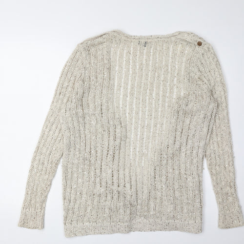 River Island Women's Beige Sequin Cardigan Size 12