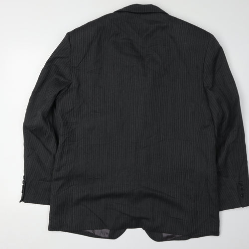 Hugo James Men's Grey Striped Blazer 44R