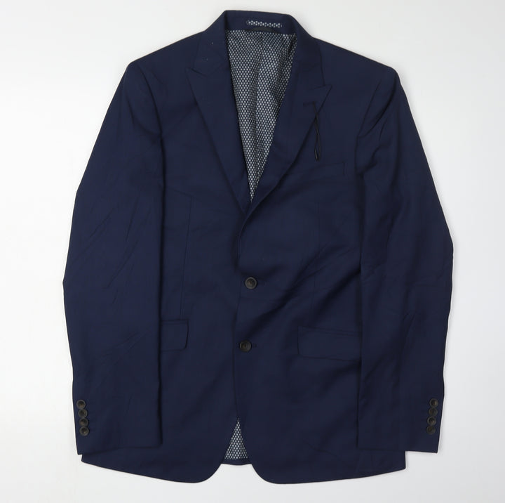 Marks and Spencer Men's Blue Suit Jacket, Size 38, Regular Fit