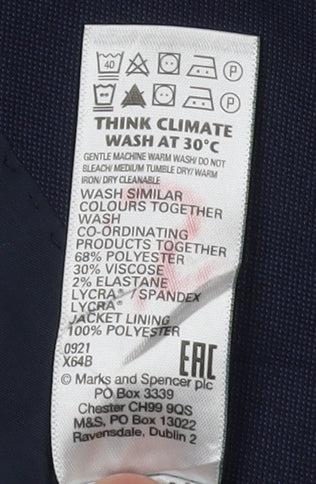 Marks and Spencer Men's Blue Suit Jacket, Size 38, Regular Fit