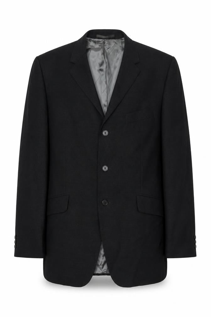 Front view of Karl Jackson Men's Black Blazer, 40, Regular Fit, Formal