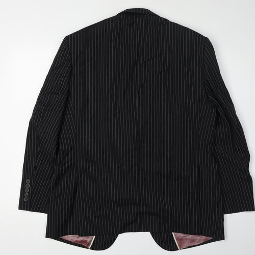 Marks and Spencer Men's Black Striped Wool Blazer 42S