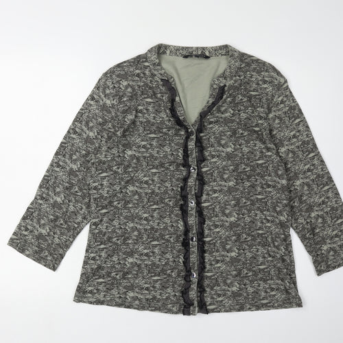 Benhams Women's Grey Long Sleeve V-Neck Blouse