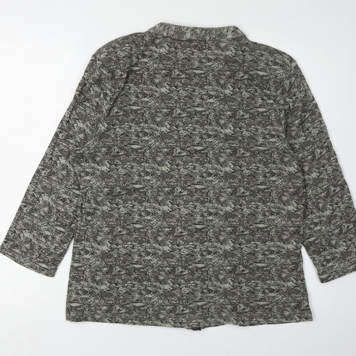 Benhams Women's Grey Long Sleeve V-Neck Blouse