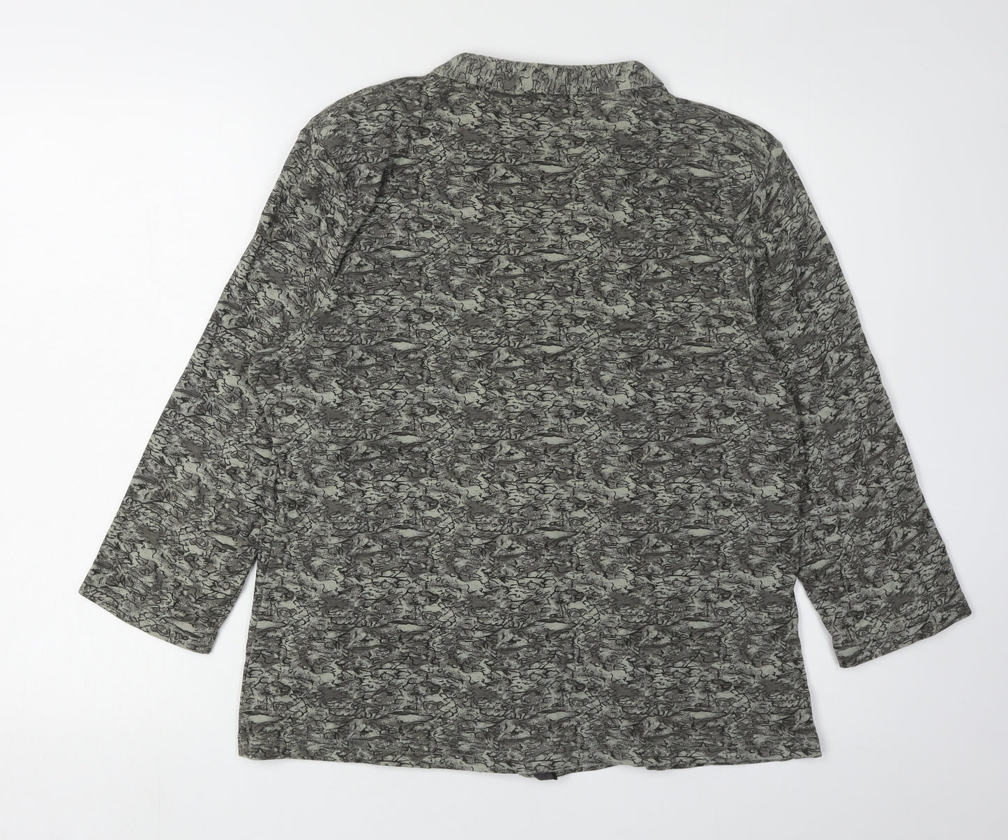 Benhams Women's Grey Long Sleeve V-Neck Blouse