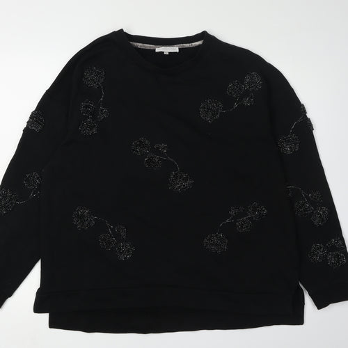 RJR. John Rocha Black Floral Beaded Women's Sweatshirt Size 16