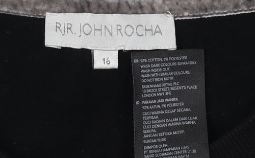 RJR. John Rocha Black Floral Beaded Women's Sweatshirt Size 16