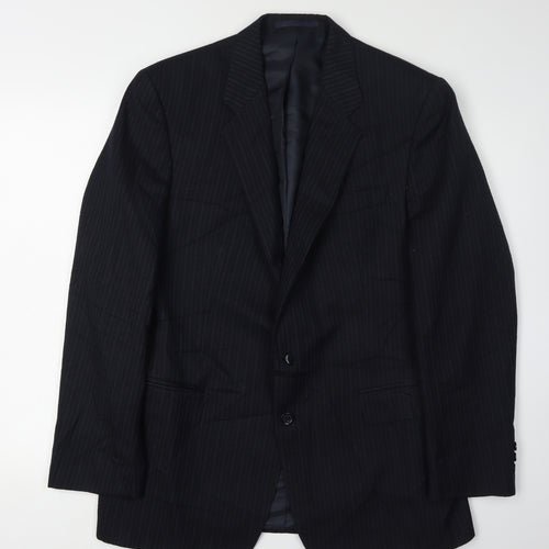 Greenwoods Men's Blue Striped Blazer, Elegant Formal Wear 42R