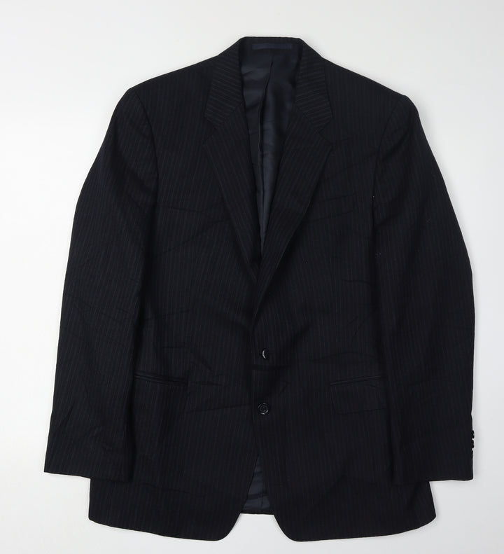 Greenwoods Men's Blue Striped Blazer, Elegant Formal Wear 42R