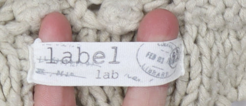 Label Lab Women's Beige Open-Knit Cardigan Size 12