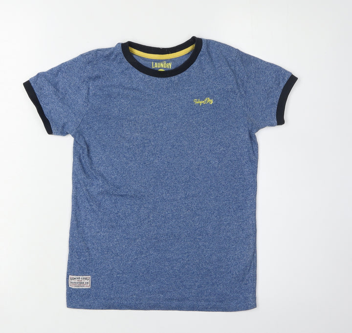 Tokyo Laundry Boys Blue Crew Neck T-Shirt Size 7-8