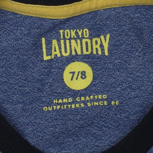 Tokyo Laundry Boys Blue Crew Neck T-Shirt Size 7-8