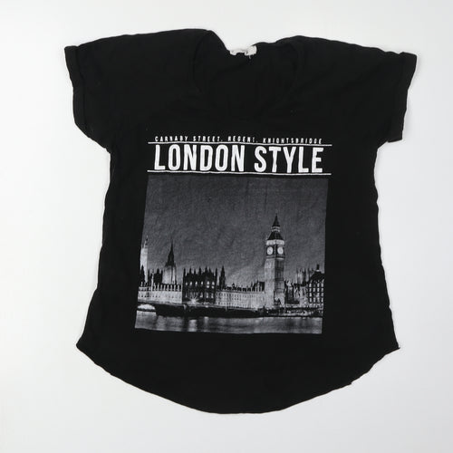 Mango Women's Black City T-Shirt Size 10