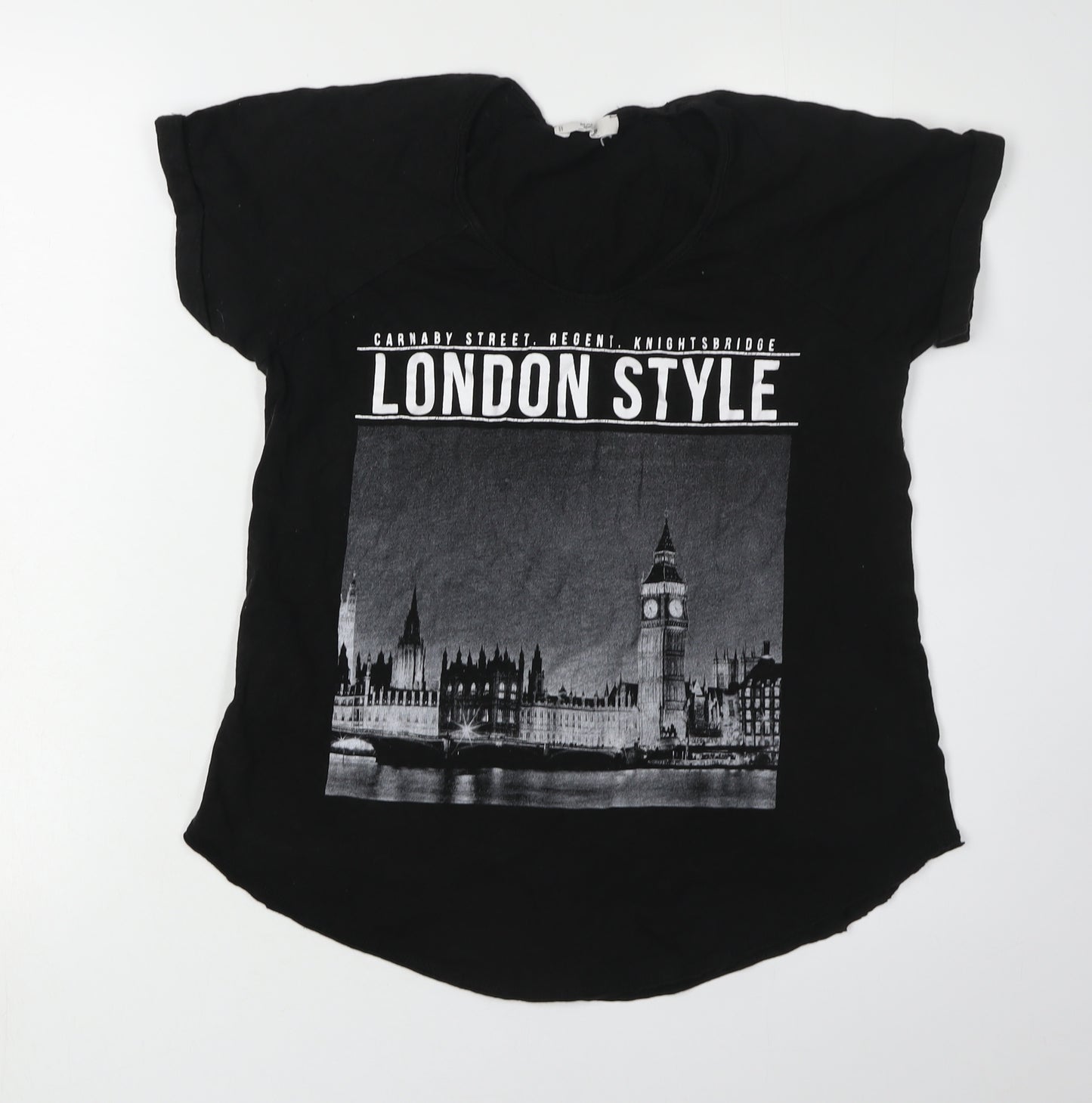 Mango Women's Black City T-Shirt Size 10