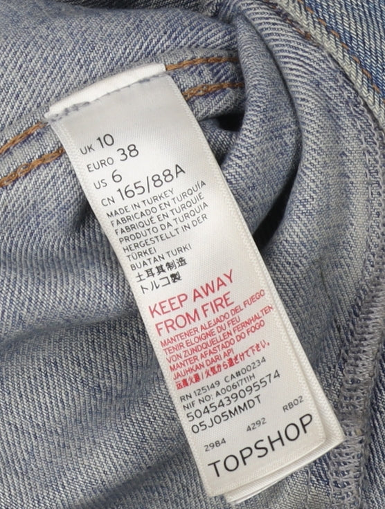 Topshop Women Blue Denim Jacket Size 10