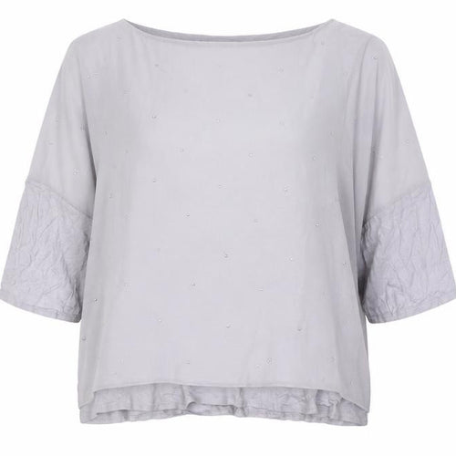 Wallis Women’s Grey Studded Blouse XL 3/4 Sleeve Relaxed