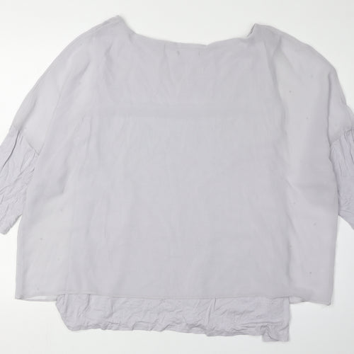 Wallis Women’s Grey Studded Blouse XL 3/4 Sleeve Relaxed