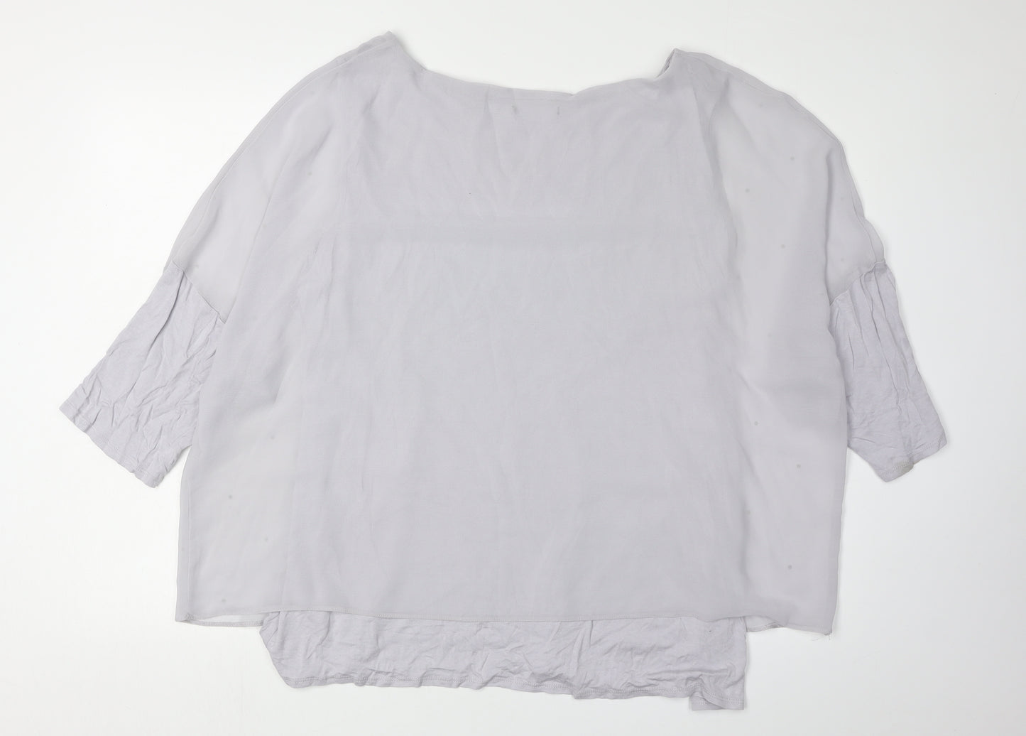 Wallis Women’s Grey Studded Blouse XL 3/4 Sleeve Relaxed