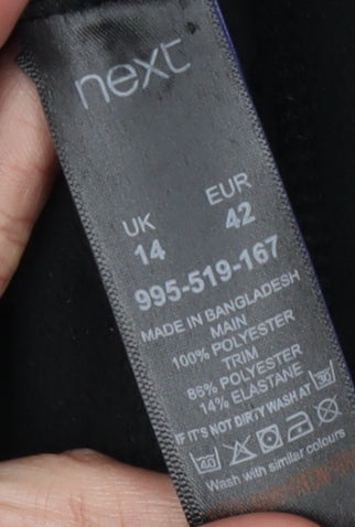 Next Women's Black Hooded Jacket - Size 14