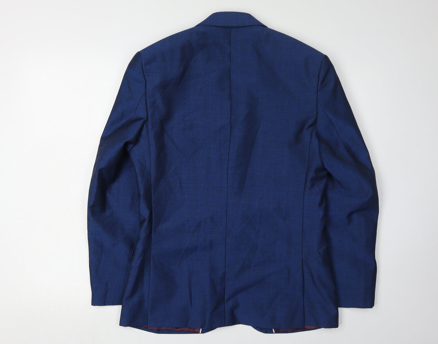 Men's Blue Mohair Blend Blazer - Size 36S