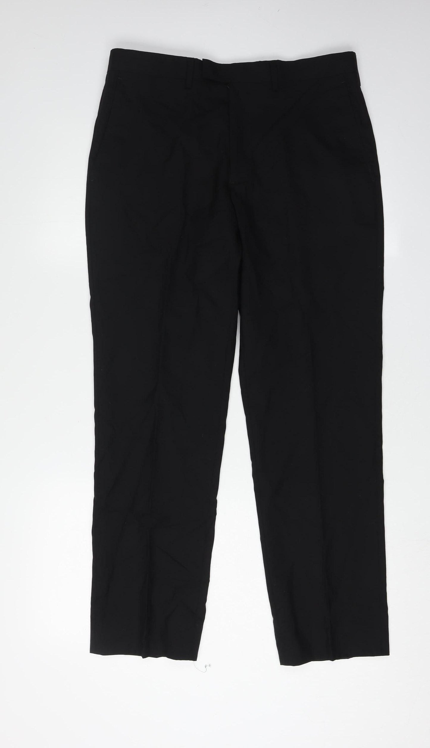 T.M. Lewin Men's Black Dress Pants 32 R Wool Regular