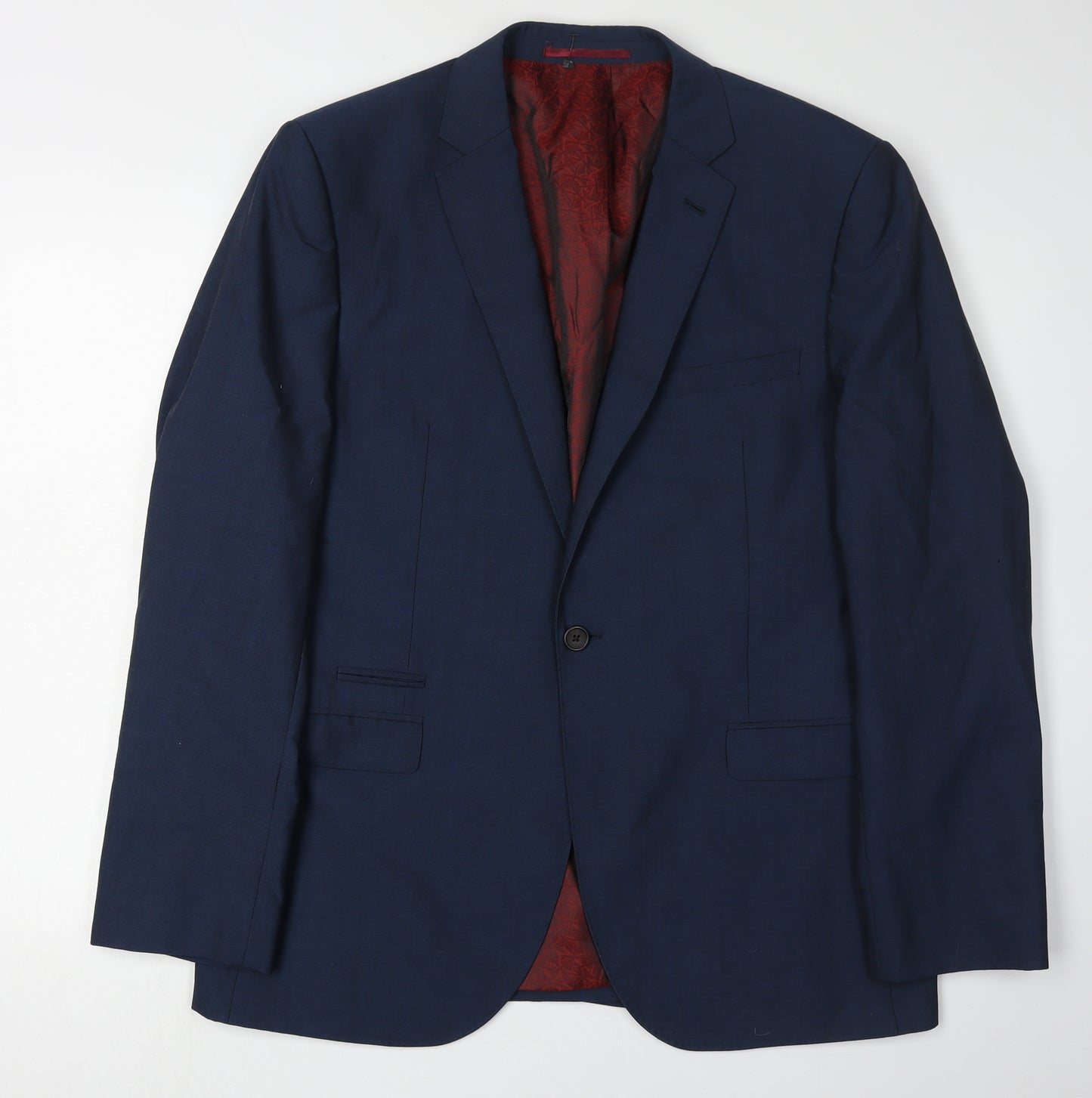 Next Men's Blue Wool Blazer 42R Regular Formal