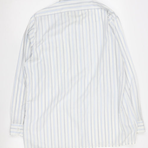 Stafford Men's Blue Striped Long Sleeve Button-Up Shirt
