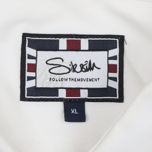 SikSilk Men's XL White Slim Long Sleeve Shirt