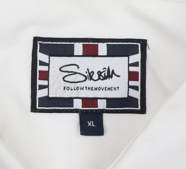 SikSilk Men's XL White Slim Long Sleeve Shirt
