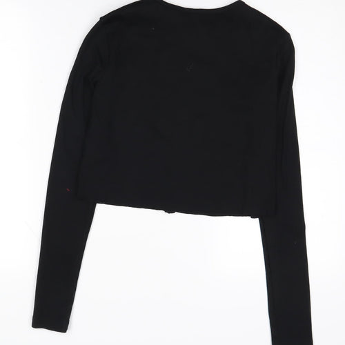 H&M Women's Black Cardigan, Size S, Crew Neck