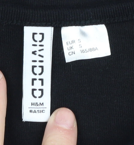 H&M Women's Black Cardigan, Size S, Crew Neck