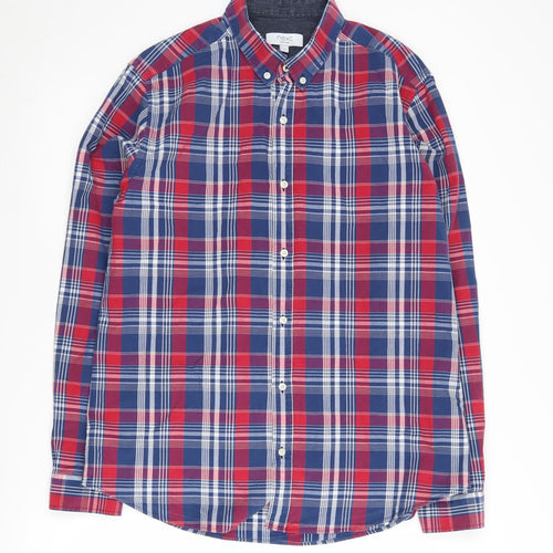 Next Men's Multicoloured Plaid Button-Up Shirt