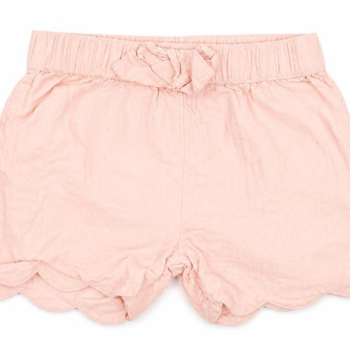 Mothercare Pink Baby Shorts, Unisex 6-9 Months, Cotton Blend, Elastic Waist