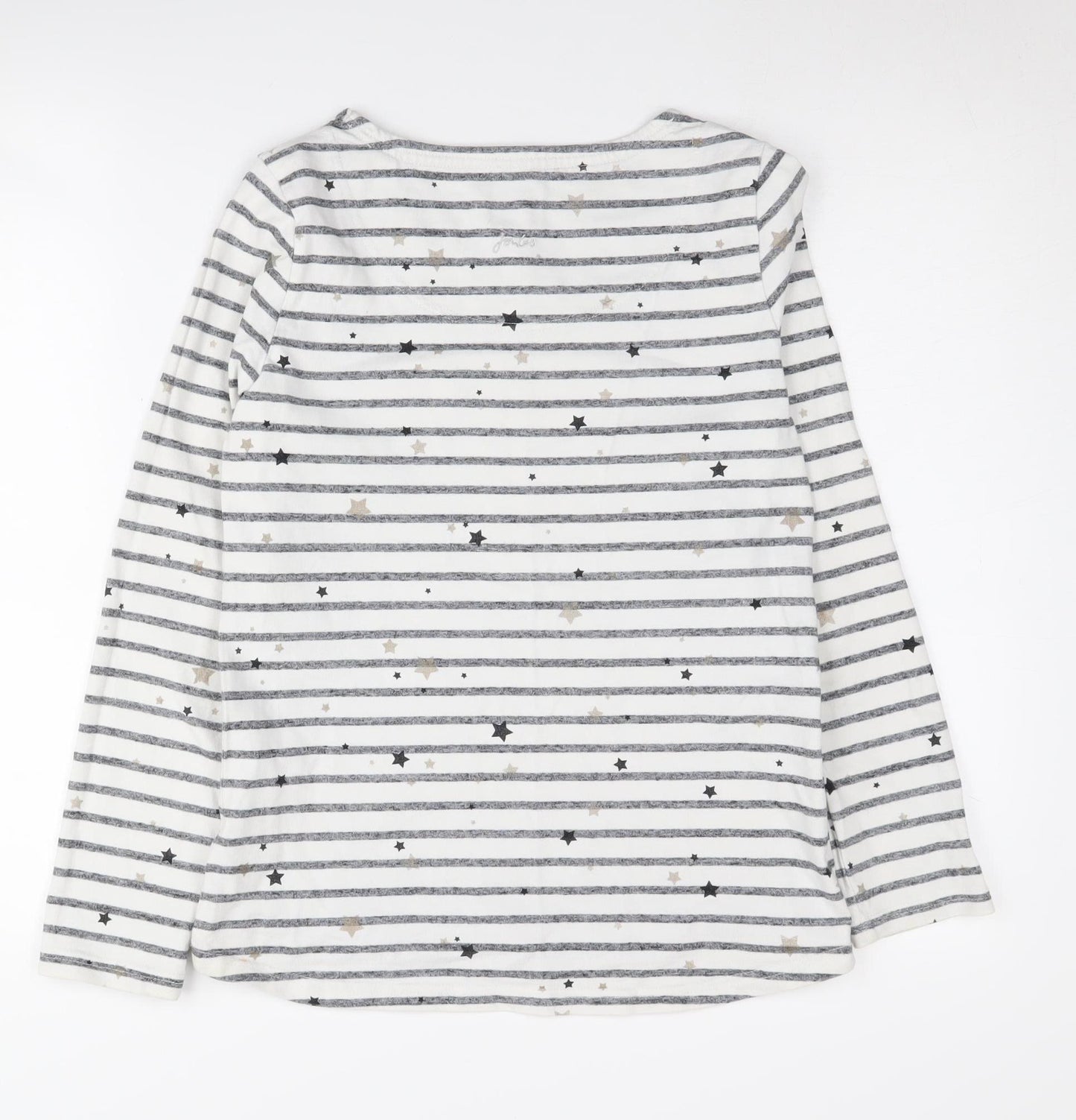 Joules Women's White Striped Pullover Jumper Size 10