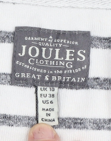 Joules Women's White Striped Pullover Jumper Size 10