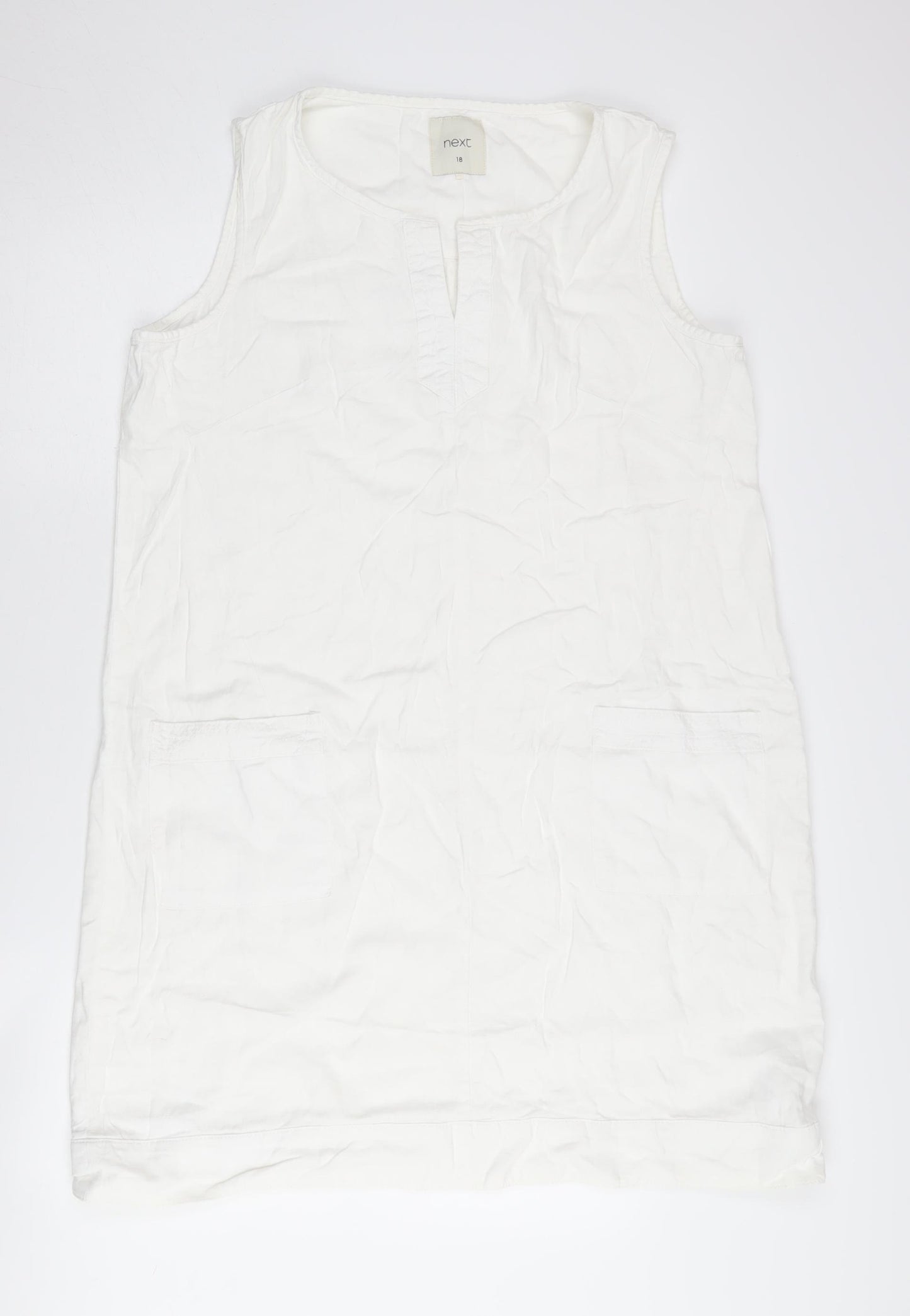 Next Women's White Sleeveless Dress Size 18