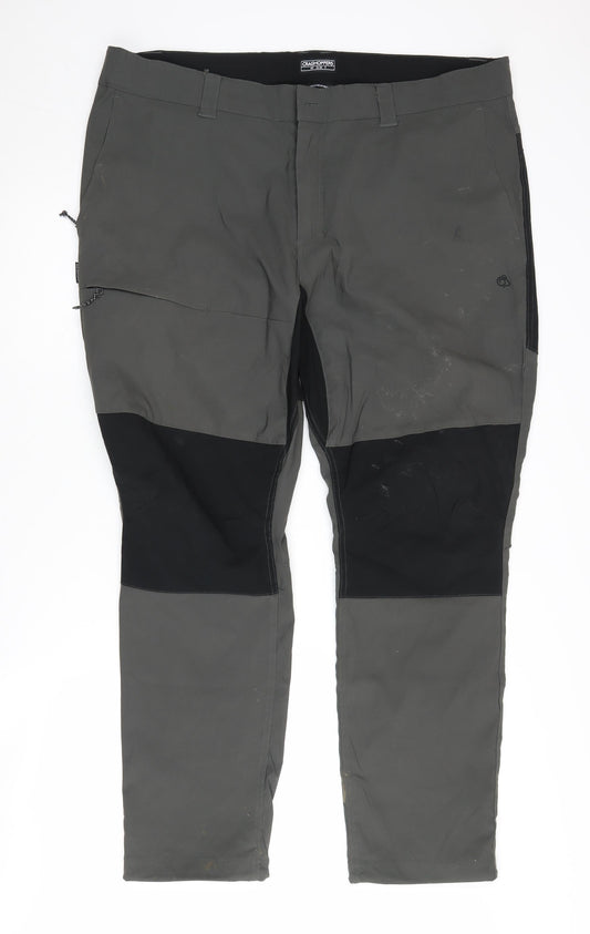 Front view of Craghoppers Men's Grey Trousers 40 Regular Fit