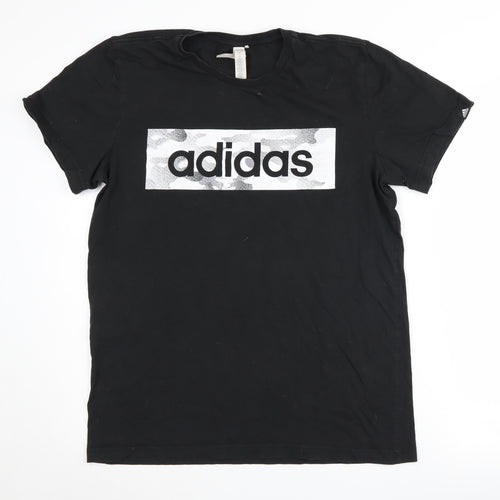 Adidas Men's Black Logo T-Shirt L, Graphic Print