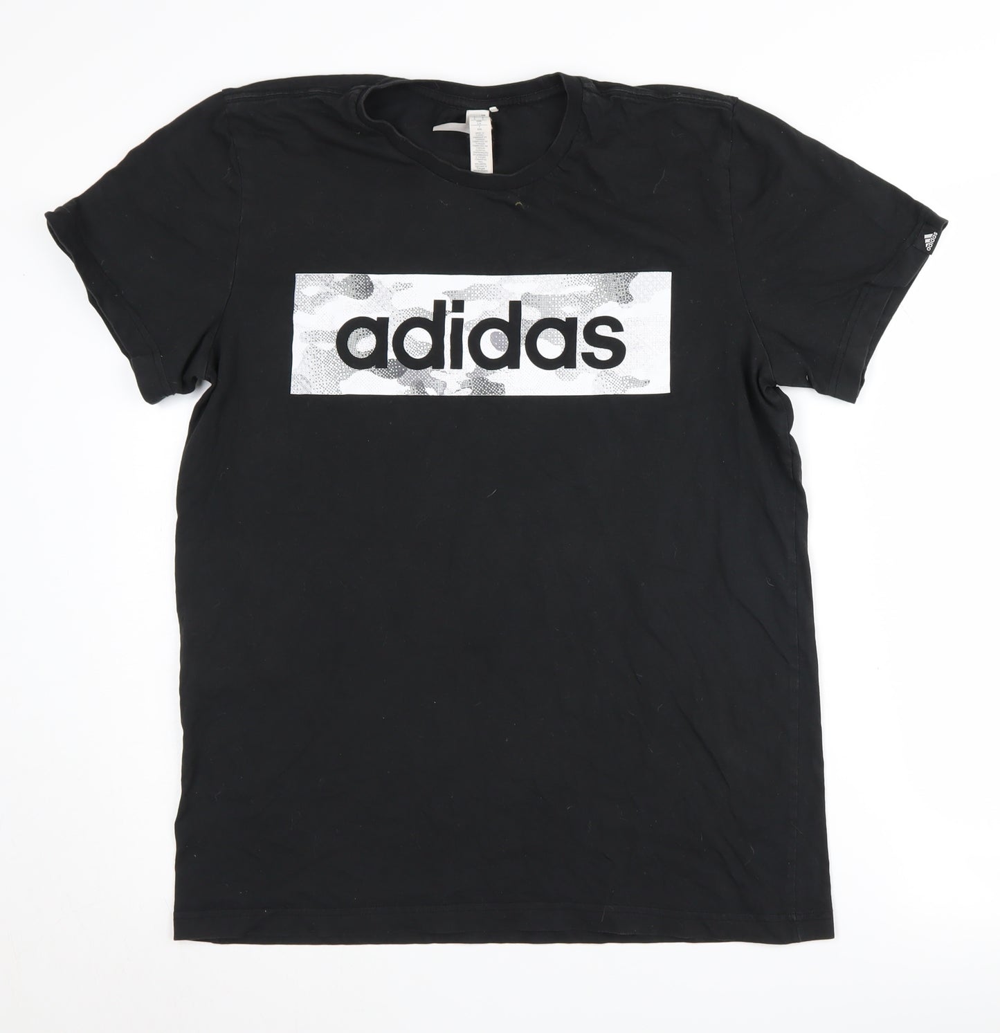 Adidas Men's Black Logo T-Shirt L, Graphic Print