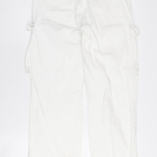 Bershka Women's White Cargo Trousers Size 6