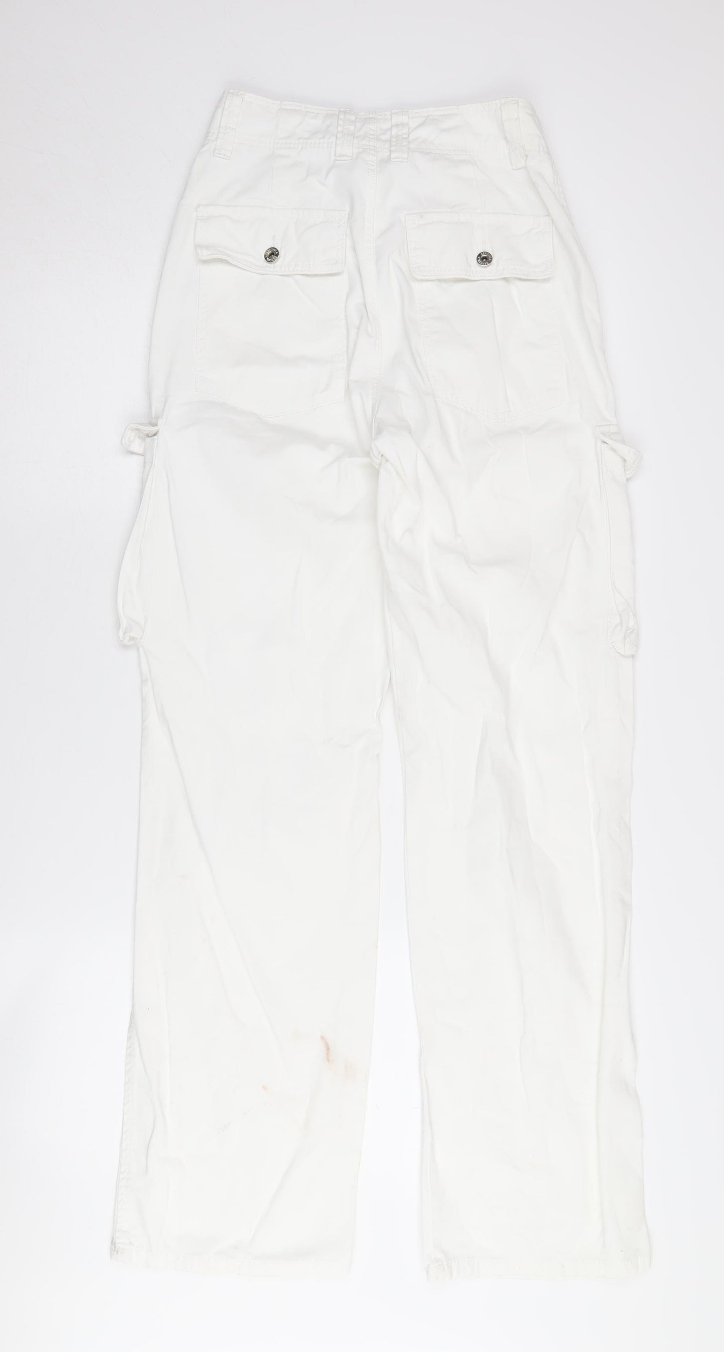 Bershka Women's White Cargo Trousers Size 6