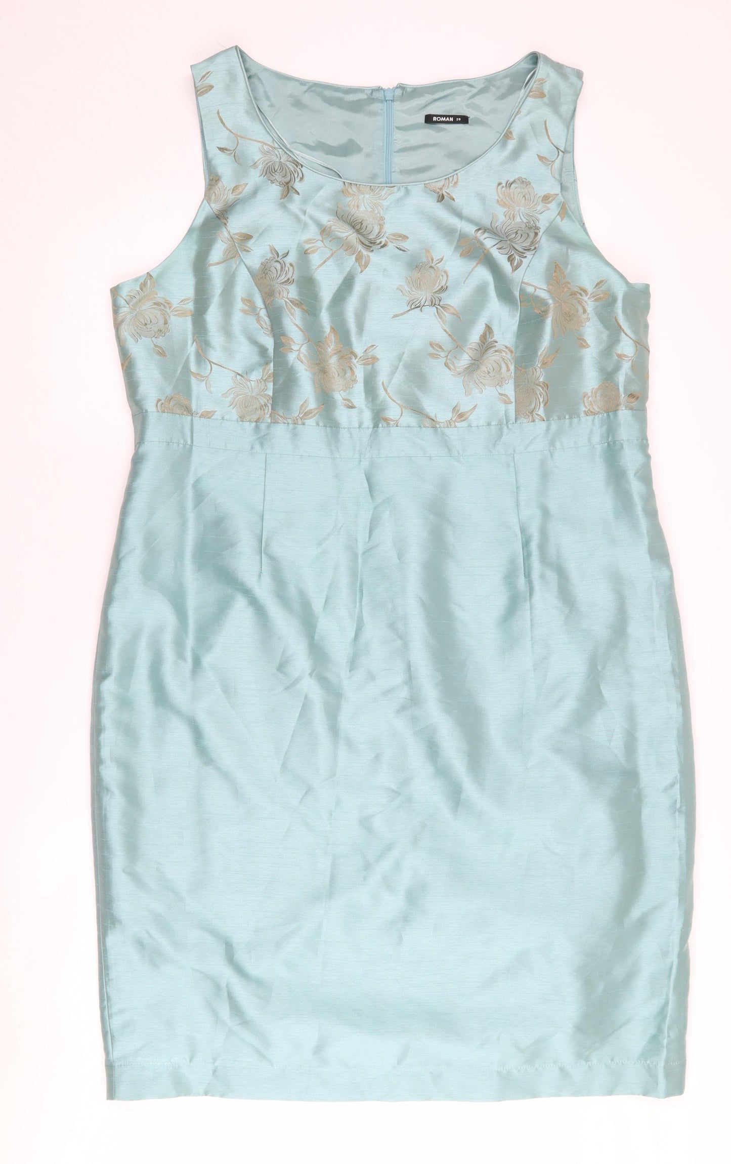 Roman Women’s Blue Floral Sheath Dress Size 20