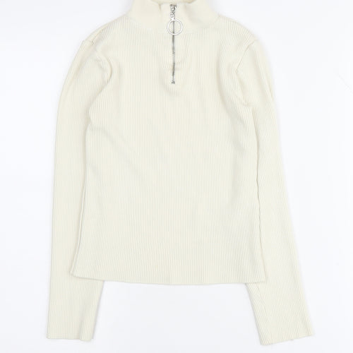 Urban Outfitters Women's Ivory Mock Neck Jumper S