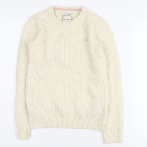 Jack Wills Women's Ivory Merino Wool Pullover Jumper