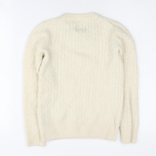 Jack Wills Women's Ivory Merino Wool Pullover Jumper